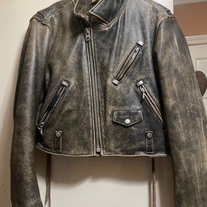 Women's Leather W.R.D. Chevignon motorcycle jacket Medium Size